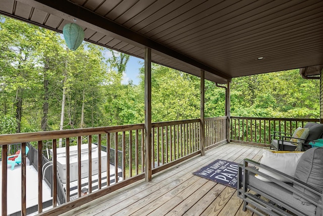 6334 Hansley Rd SE, Sugar Grove, OH 43155 - wooden deck featuring a forest view