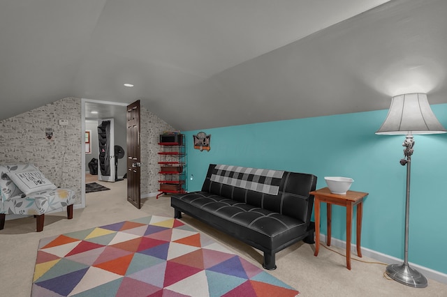 6334 Hansley Rd SE, Sugar Grove, OH 43155 - sitting room featuring vaulted ceiling, carpet flooring, and baseboards