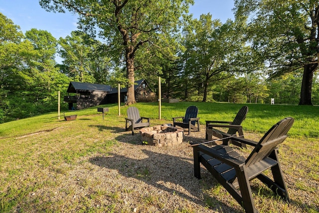 18156 Thompson Ridge Rd, Laurelville, OH 43135 - view of green lawn with a fire pit