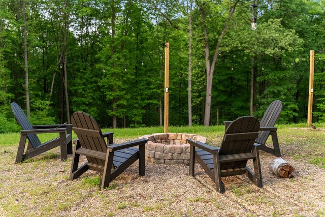 18156 Thompson Ridge Rd, Laurelville, OH 43135 - view of yard with an outdoor fire pit