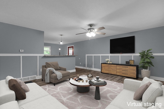 2433 Nedra St, Grove City, OH 43123 - living area with wood finished floors and ceiling fan