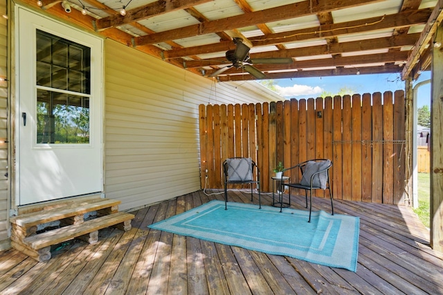 135 N Creekview Ct, Baltimore, OH 43105 - deck with ceiling fan