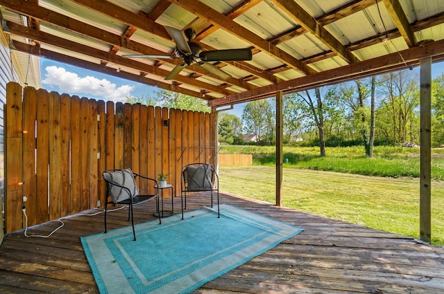 135 N Creekview Ct, Baltimore, OH 43105 - wooden terrace with a ceiling fan