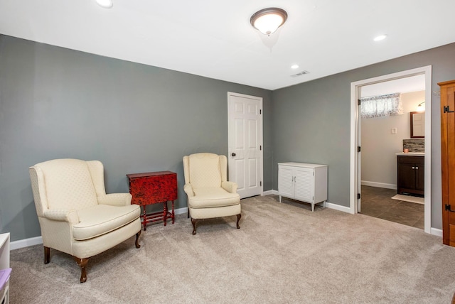 247 Trail E, Pataskala, OH 43062 - sitting room featuring carpet flooring and recessed lighting