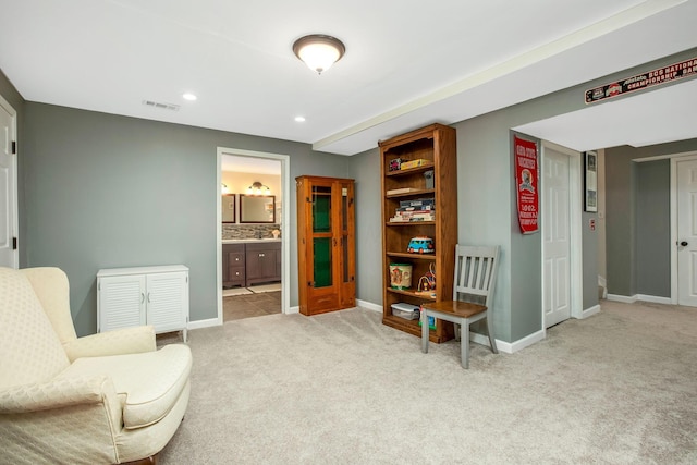 247 Trail E, Pataskala, OH 43062 - sitting room with carpet flooring and recessed lighting