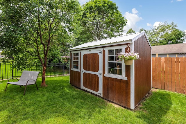 247 Trail E, Pataskala, OH 43062 - view of shed featuring a fenced backyard