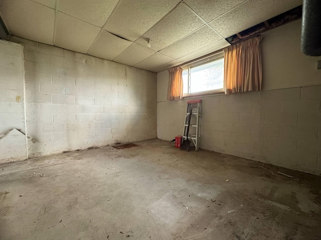 3457 Petzinger Rd, Columbus, OH 43232 - below grade area with concrete block wall and a drop ceiling