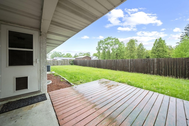deck with central AC unit