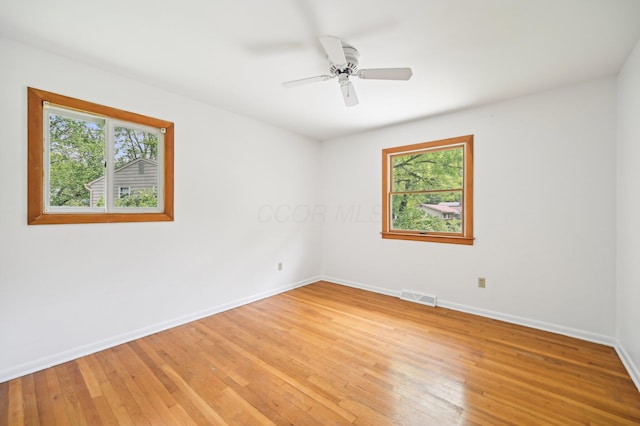500 Cherrington Ct, Westerville, OH 43081 - spare room featuring baseboards, light wood finished floors, and a ceiling fan