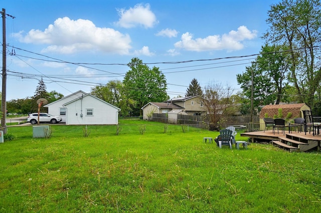 5508 Aspen Rd, Columbus, OH 43229 - view of yard featuring a deck