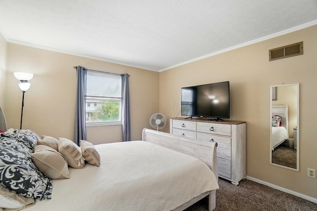 5508 Aspen Rd, Columbus, OH 43229 - bedroom with ornamental molding, dark carpet, and baseboards