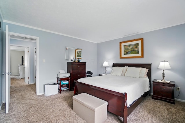 5508 Aspen Rd, Columbus, OH 43229 - bedroom with carpet flooring, crown molding, and baseboards