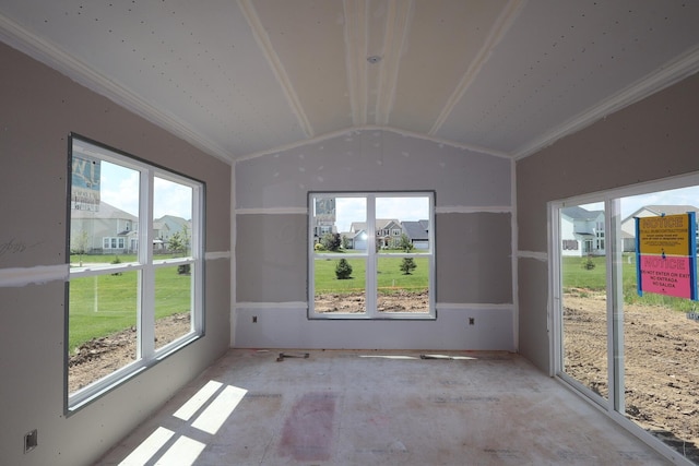 5574 Comet View Way, Powell, OH 43065 - unfurnished sunroom with healthy amount of natural light and vaulted ceiling