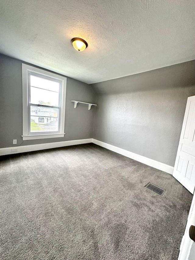 375 N Main St, Marion, OH 43302 - carpeted spare room with a textured ceiling, baseboards, and vaulted ceiling
