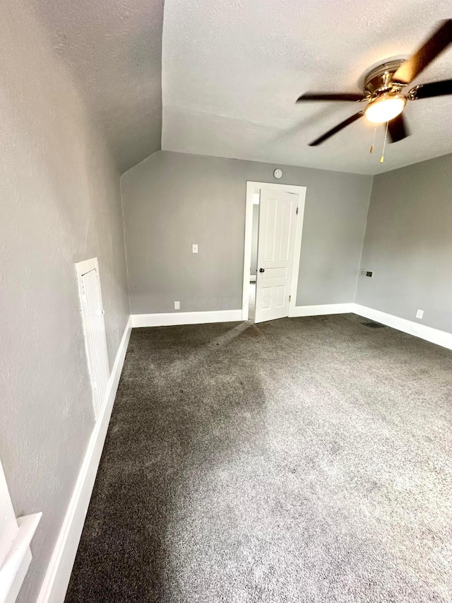 375 N Main St, Marion, OH 43302 - additional living space featuring a textured ceiling, a ceiling fan, carpet floors, and baseboards