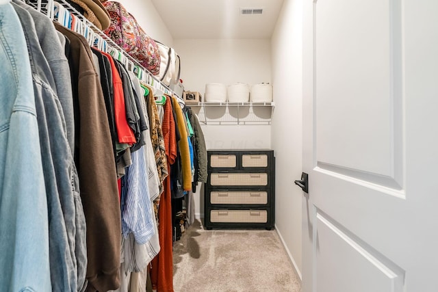 spacious closet with carpet
