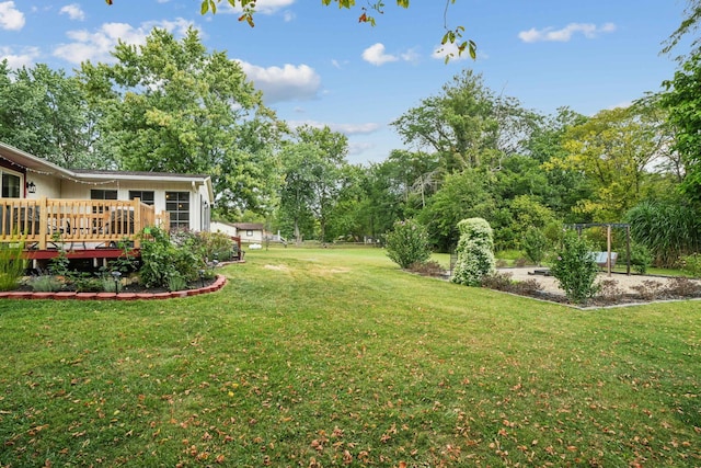 10842 Johnstown Rd, New Albany, OH 43054 - view of grassy yard with a deck