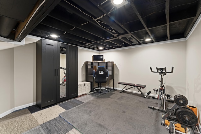 10842 Johnstown Rd, New Albany, OH 43054 - workout area with baseboards