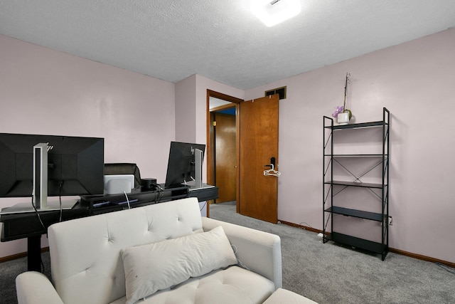 10129 Granden St, Pickerington, OH 43147 - carpeted living area with baseboards and a textured ceiling