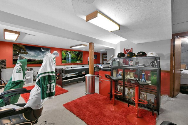 10129 Granden St, Pickerington, OH 43147 - finished basement featuring a textured ceiling and carpet floors