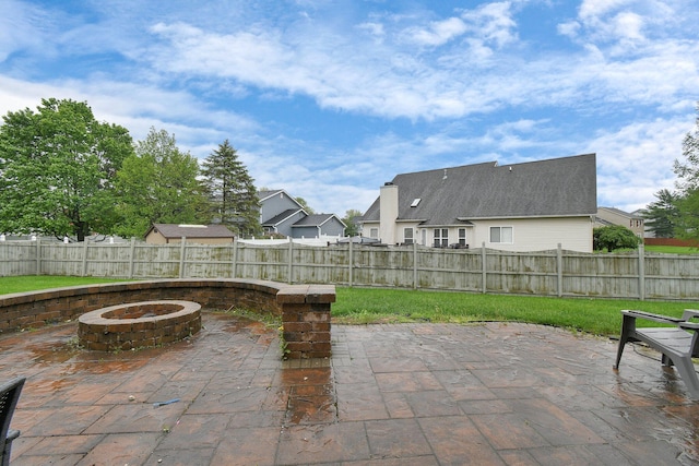 10129 Granden St, Pickerington, OH 43147 - view of patio / terrace featuring a fire pit