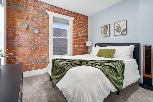 453-455 S 22nd St, Columbus, OH 43205 - carpeted bedroom featuring brick wall and baseboards