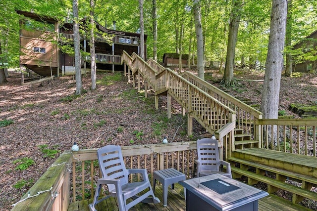 512 Natchez Ln, Sugar Grove, OH 43155 - view of yard with stairs and a wooden deck