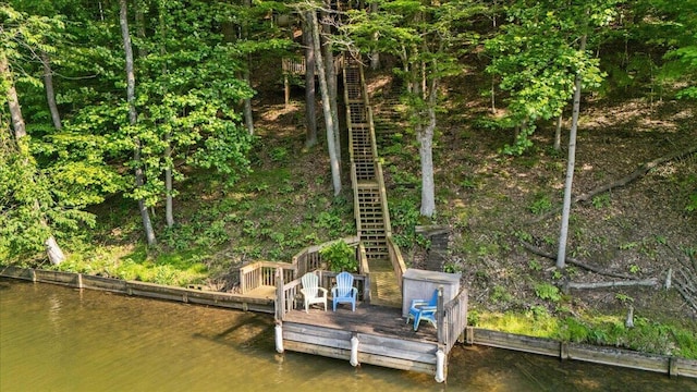 512 Natchez Ln, Sugar Grove, OH 43155 - dock area featuring a water view and stairs