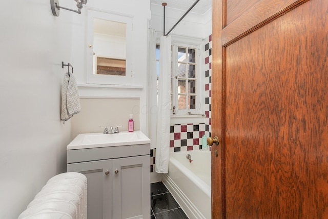 404 Rawling St, Washington Court House, OH 43160 - full bath featuring tile patterned flooring, vanity, and radiator heating unit