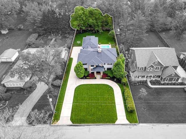 3084 Asbury Dr, Columbus, OH 43221 - aerial view of property and surrounding area featuring property boundaries highlighted