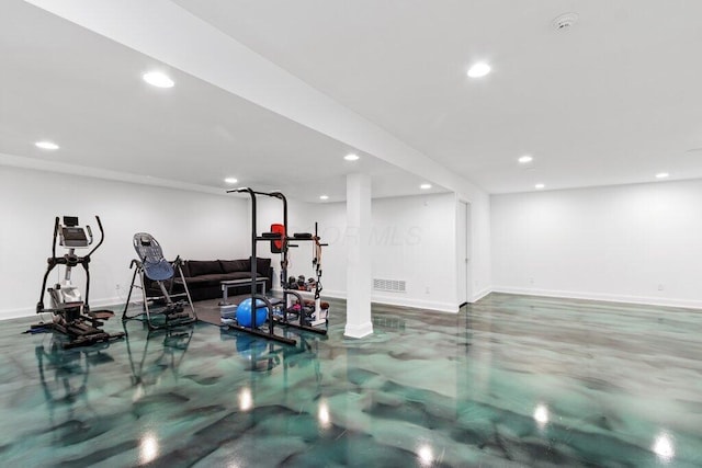 3084 Asbury Dr, Columbus, OH 43221 - workout area featuring recessed lighting and baseboards