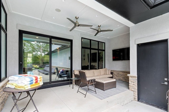 3084 Asbury Dr, Columbus, OH 43221 - view of patio with ceiling fan and outdoor lounge area