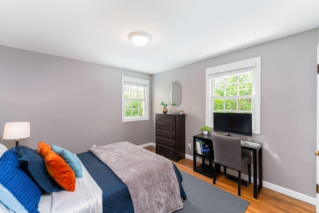 1324 Haines Ave, Columbus, OH 43212 - bedroom with multiple windows, wood finished floors, and baseboards