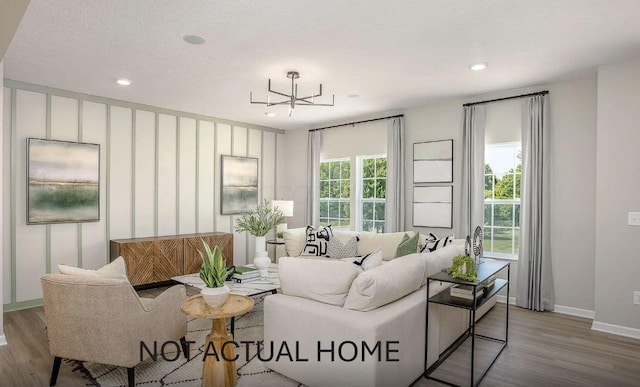104 Red Willow Dr, Etna, OH 43068 - living room featuring wood finished floors, baseboards, and recessed lighting