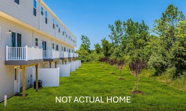 104 Red Willow Dr, Etna, OH 43068 - view of green lawn with a balcony and central air condition unit