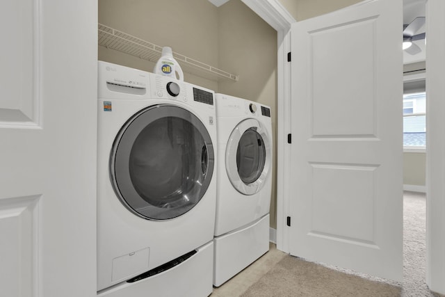 1242 N Grant Ave, Columbus, OH 43201 - laundry area with washing machine and dryer and light colored carpet