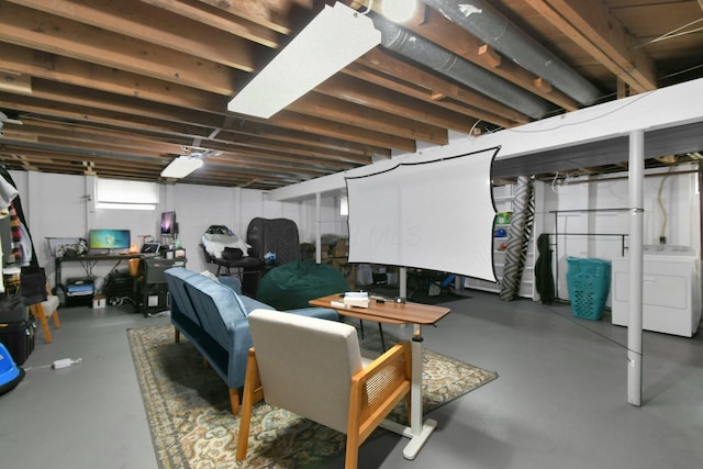 6528 Shenandoah Dr, Reynoldsburg, OH 43068 - basement with washer / dryer and an office area