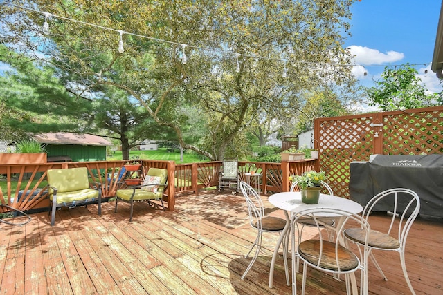 12164 Twincreek Dr, Pickerington, OH 43147 - wooden deck featuring area for grilling