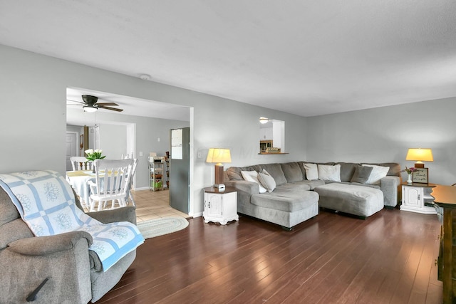 12164 Twincreek Dr, Pickerington, OH 43147 - living room with wood-type flooring and a ceiling fan