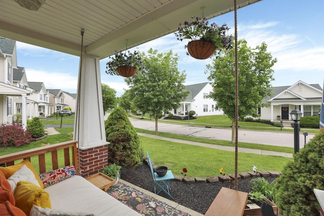 6843 John Dr, Canal Winchester, OH 43110 - view of patio with a porch and a residential view