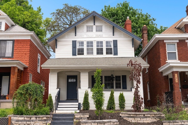 1602 Franklin Ave, Columbus, OH 43205 - view of front of house with covered porch and a shingled roof
