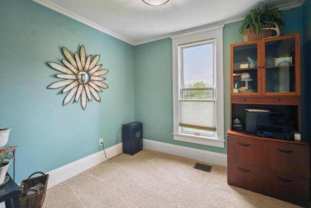 1452 W Cook Rd, Mansfield, OH 44906 - office with crown molding, carpet flooring, and baseboards