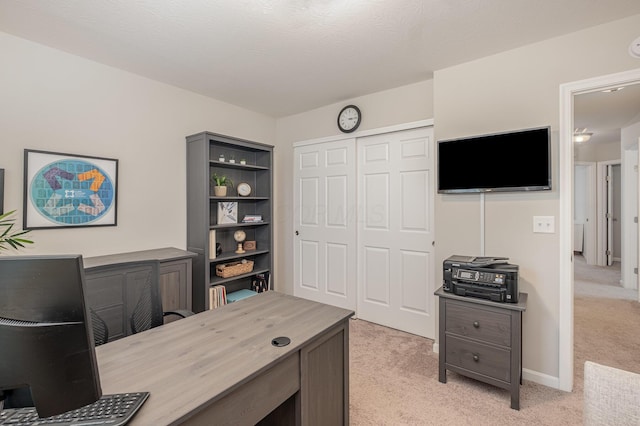 office with light colored carpet