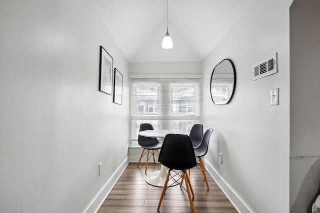 2230 N 4th St, Columbus, OH 43201 - office area featuring dark wood finished floors, baseboards, and lofted ceiling