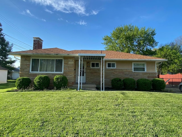 1616 Sale Rd, Columbus, OH 43224 - view of front of property featuring stone siding and a chimney