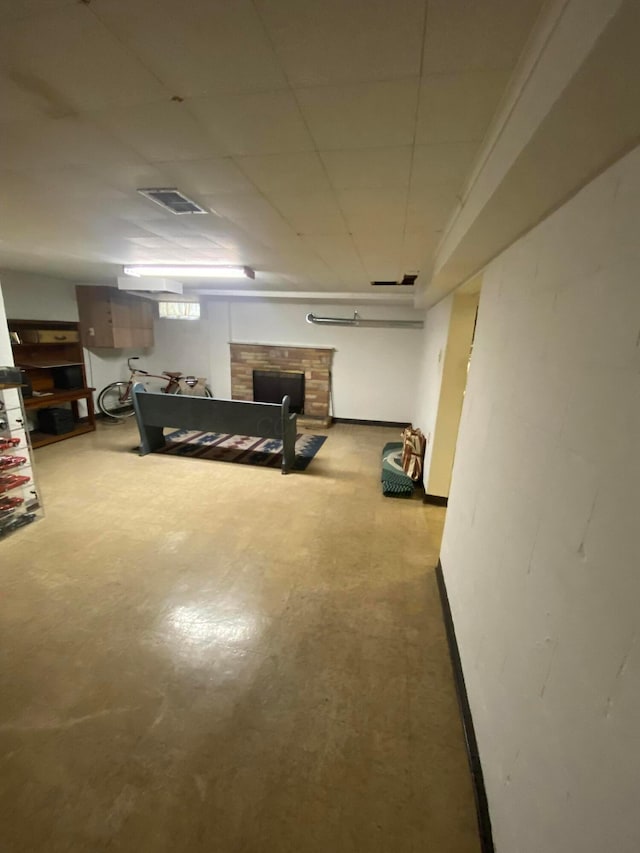 1616 Sale Rd, Columbus, OH 43224 - below grade area with a fireplace