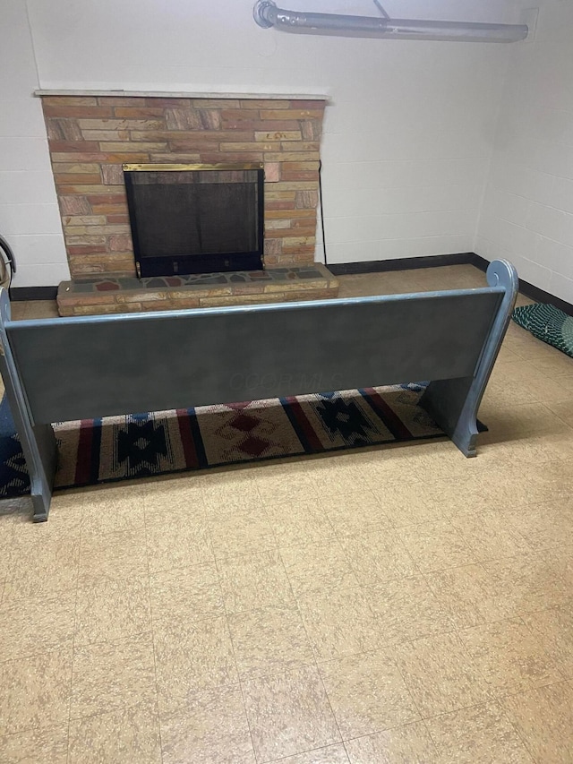 1616 Sale Rd, Columbus, OH 43224 - detailed view of tile patterned floors and a stone fireplace