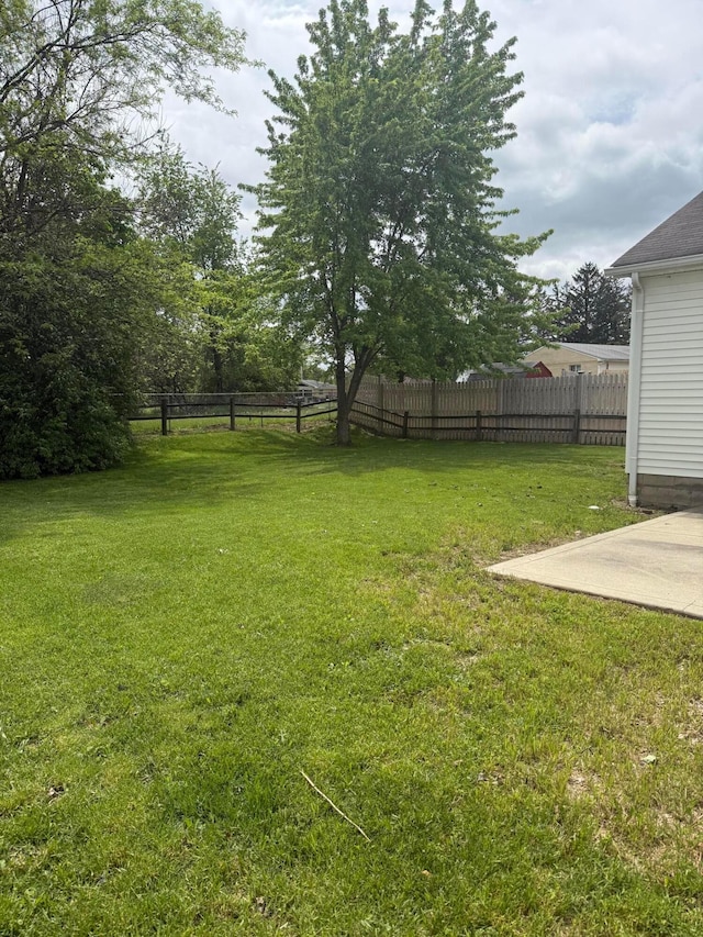 view of yard with a patio area