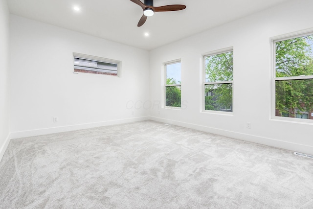 1177 Franklin Ave, Columbus, OH 43205 - spare room featuring baseboards, plenty of natural light, ceiling fan, and recessed lighting