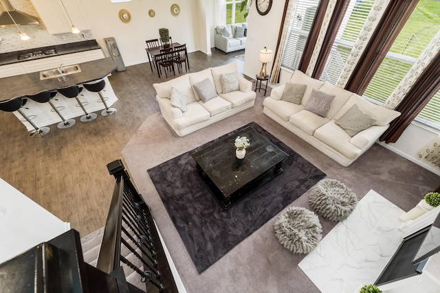 8123 Comstock Ter NW, Pickerington, OH 43147 - living room featuring wood finished floors and baseboards
